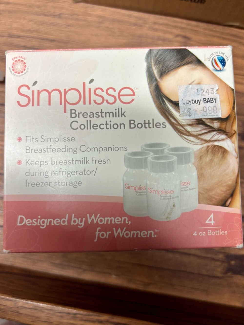 Simplisse Breastmilk Collection Bottles - White (4 Pack)
